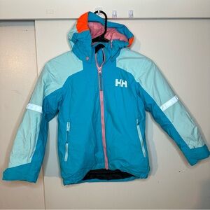 Helly Hansen Insulated Girl Ski Jacket With Removable Hoodie Size 8